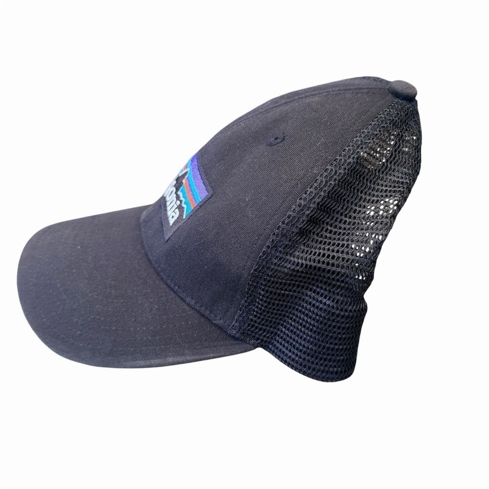 Patagonia Trucker Hat Unisex One Size Black Mesh Snapback Logo Patch - Picture 4 of 5